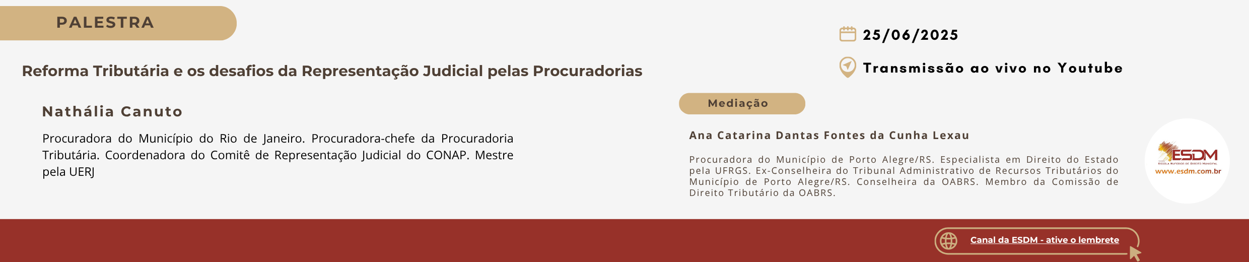 Palestra – Reforma Tributária e os desafios da Representação Judicial pelas Procuradorias